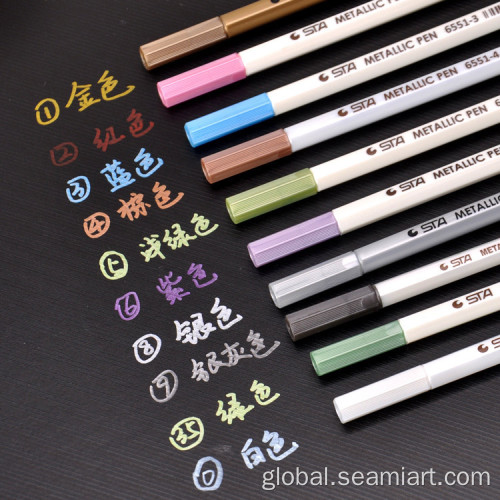 10 Colors Painting Pen Set Metallic micron pen Detailed marking color Metal marker Supplier